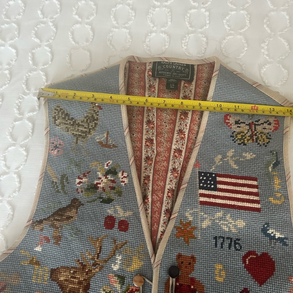 Ralph Lauren Kids Embroidered Vest with Blue and Red Accents - Picture 7 of 14